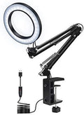 Magnifier Desktop Magnifying Lamp with Clamp Dimmable Glass Light Lens Adjustable Swivel Arm Robust Base High Clarity for Sewing magnifiers The New Friendship Years