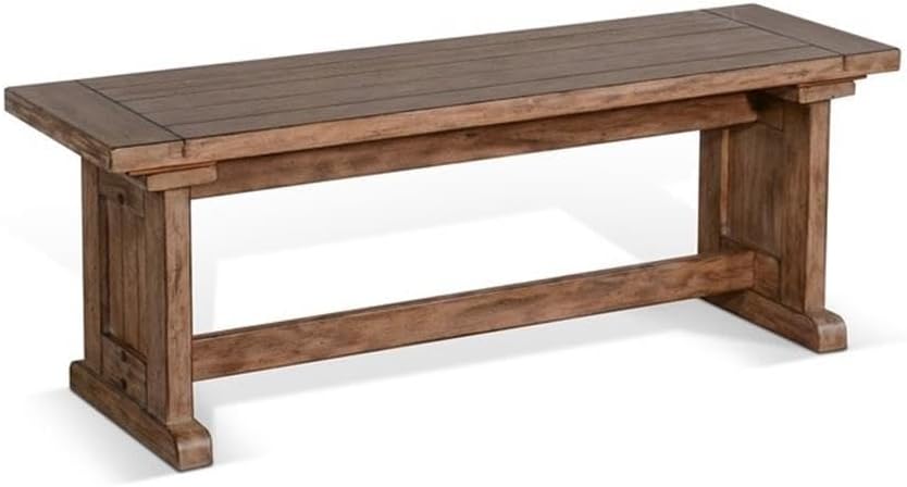 Pemberly Row 75' x 56' Farmhouse Wood Breakfast Nook Set with Table, Lift Seats, Hidden Storage, Reversible Benches, for Small Spaces, in Buckskin/Taupe Brown Finish