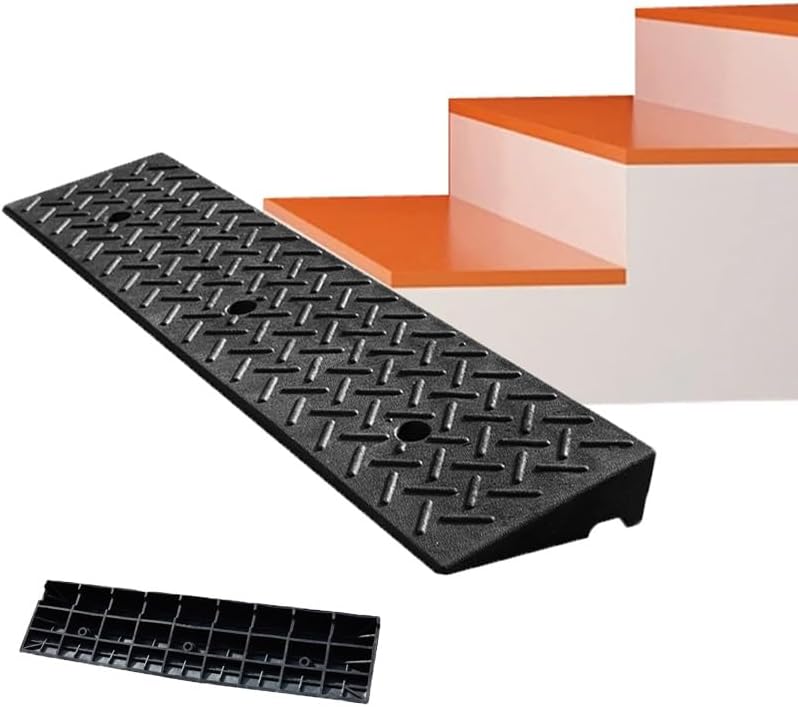 Wheelchair Threshold Ramp, Rubber Ramp for Doorways, 2' 4' 6' Rise Portable Curb Ramp, Non-Slip Transition Ramps for Indoor Outdoor(100 * 30 * 13cm/39 * 12 * 5.1in)