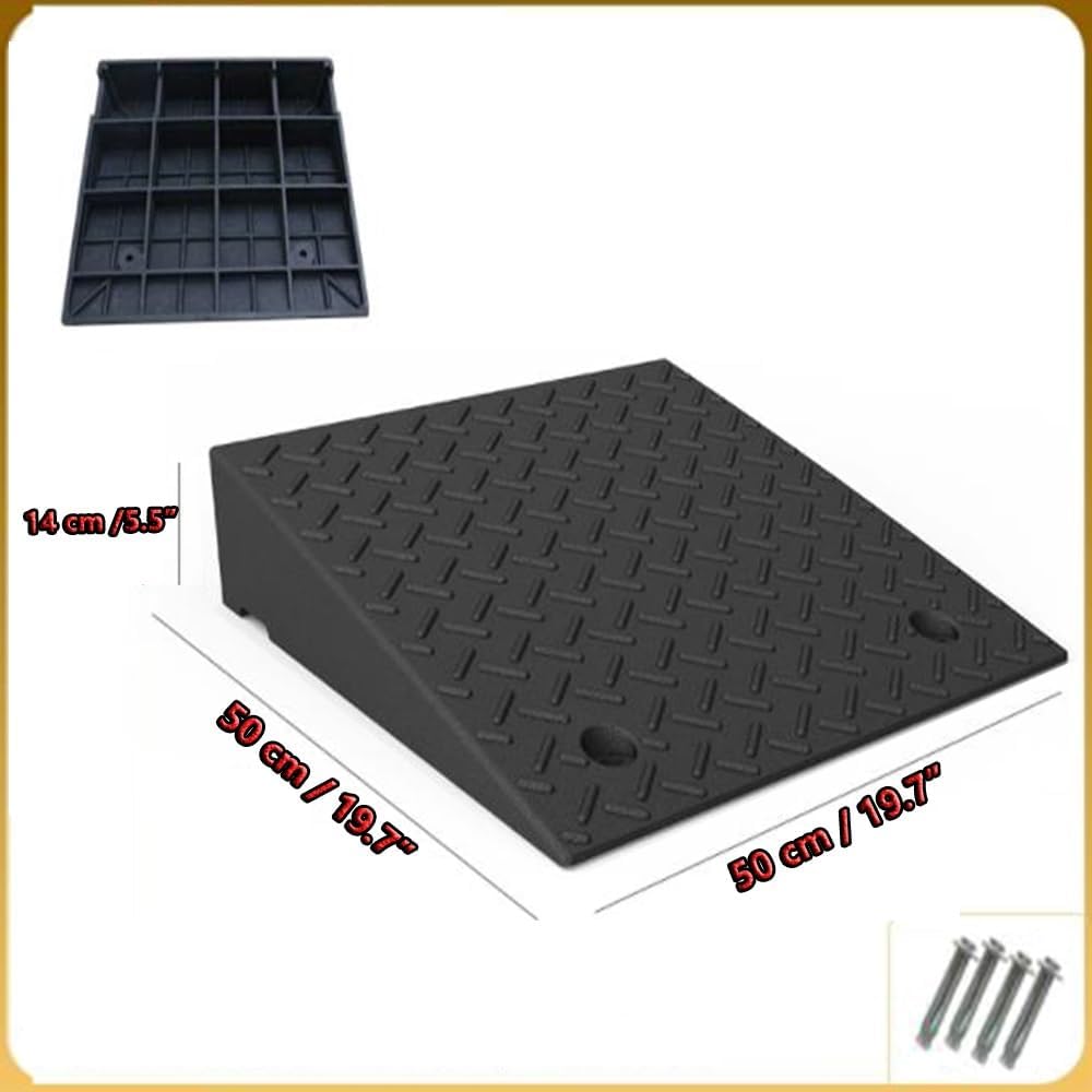 Wheelchair ramp, 2' 8' Rise Non-Slip Wheelchair Threshold Ramp Heavy Duty Driveway Ramps For Doorway Sidewalk Garage(H 14 CM/5.5')