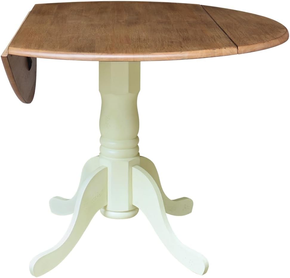 IC International Concepts 42' Round Dual Drop Leaf Pedestal Dining Table