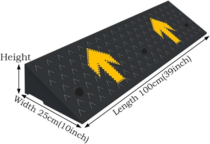 Rubber Curb Ramp, Wheelchair Threshold Ramp, Slope Ramp for Sidewalk Driveway Doorway Car Scooter Bike Motorcycle (Size : Height 5cm (2inch))