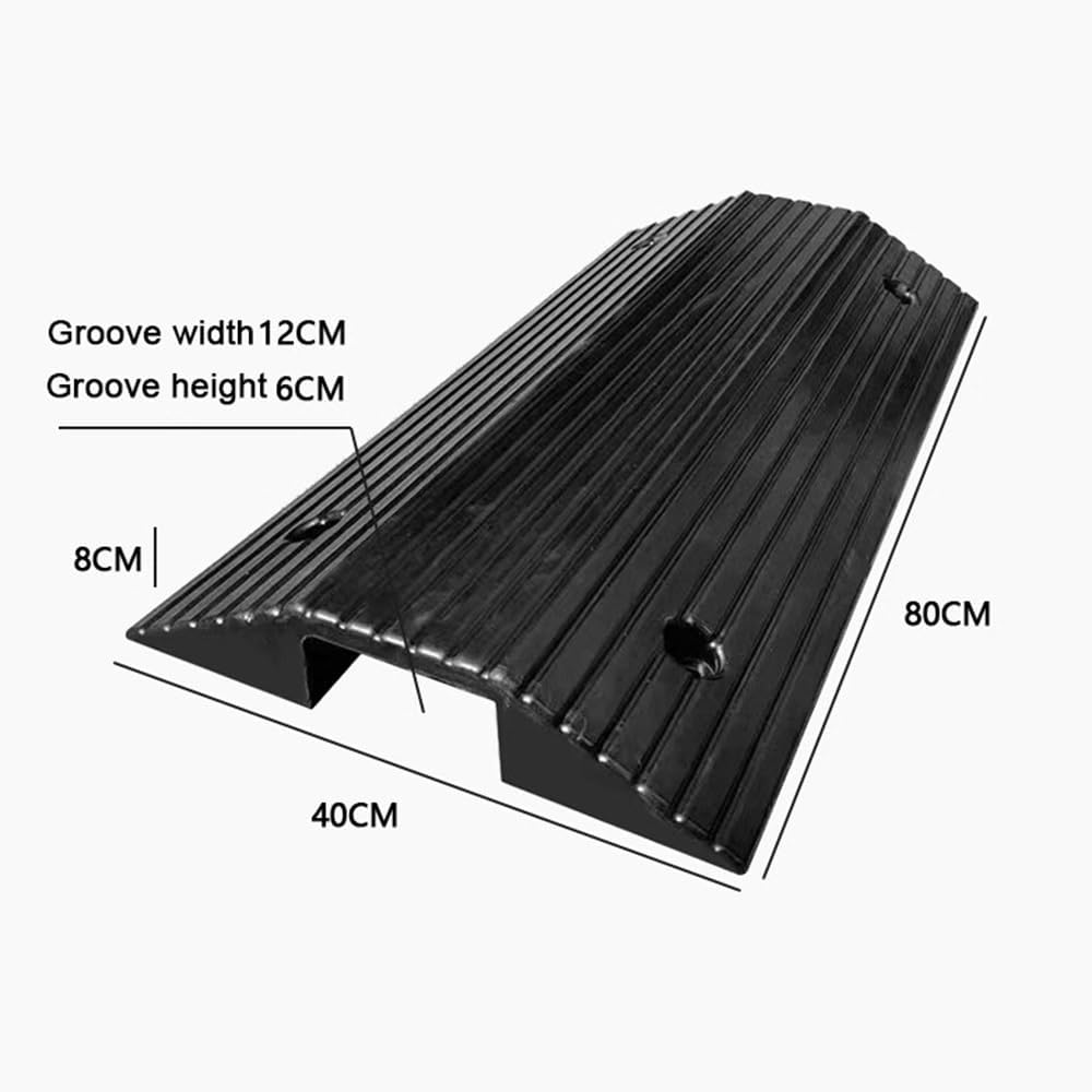 3' Rise Threshold Ramps for Doorways, Portable Bridge Ramp for Threshold, Rubber Curb Ramps Wheelchair Ramp with Anti-Slip Surface