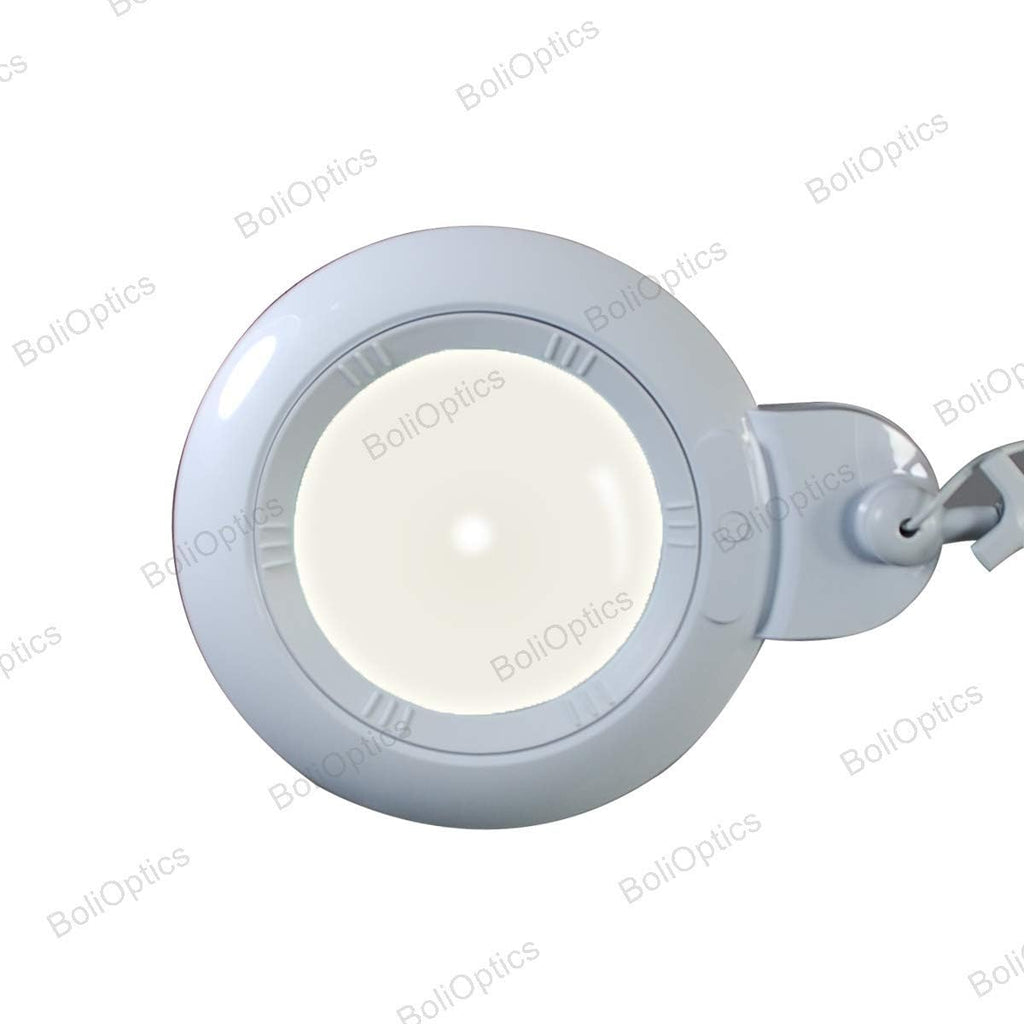 (6 inch Glass Lens) Professional LED Magnifying Lamp with Clamp, Dimmable, 1200 Lumens, 5600K-6000K Daylight Bright 60 SMD LED, Work Light Mounting Bracket Clamp (3 Diopter) BoliOptics MG16304211