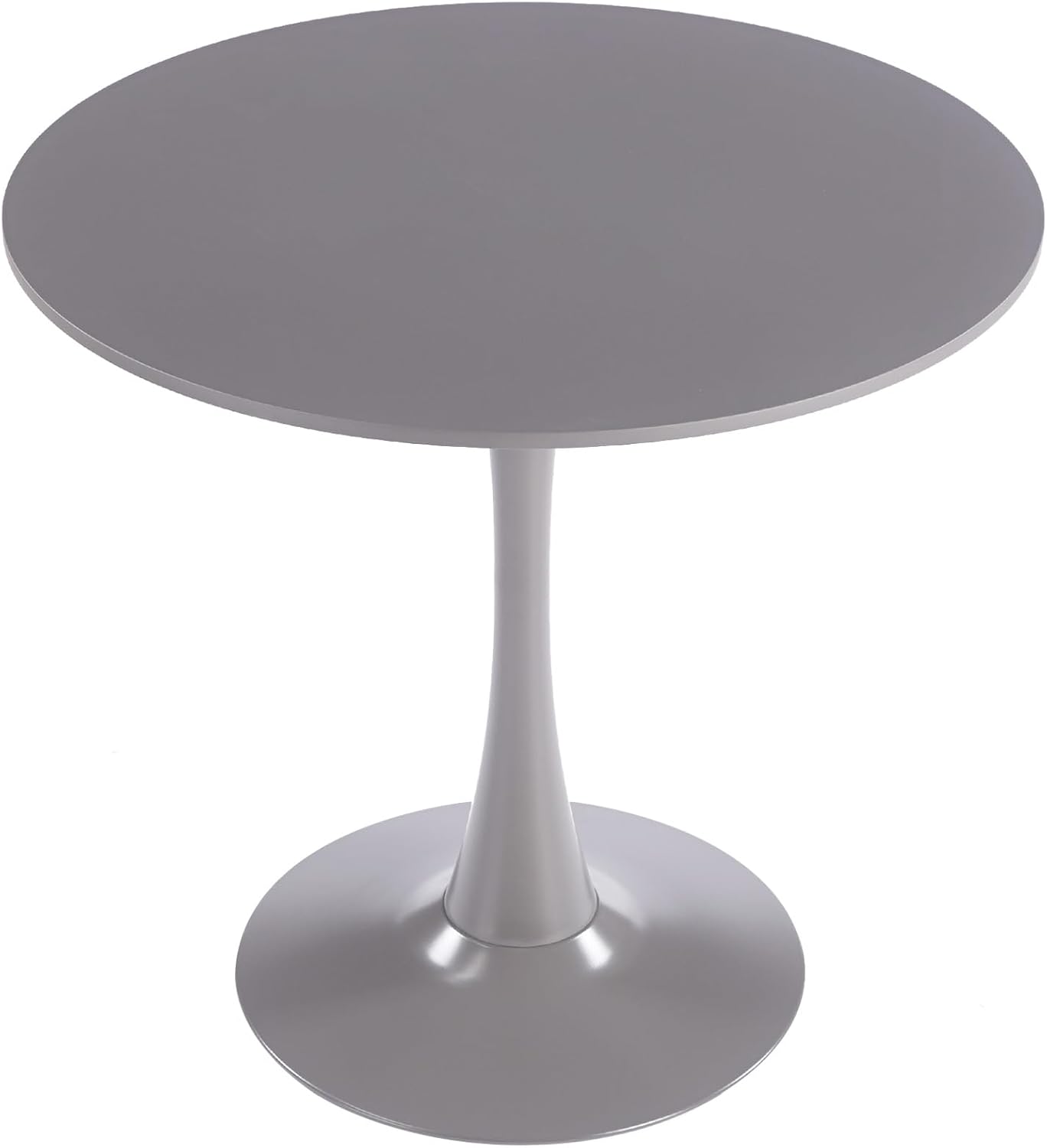 31.5' Tulip Table for 2-4 Persons Modern Round Dining Room Table, Mid-Century Modern Grey Small Kitchen Table with MDF Wooden Top, Leisure Coffee Table for Living Room, Dining Room, Office