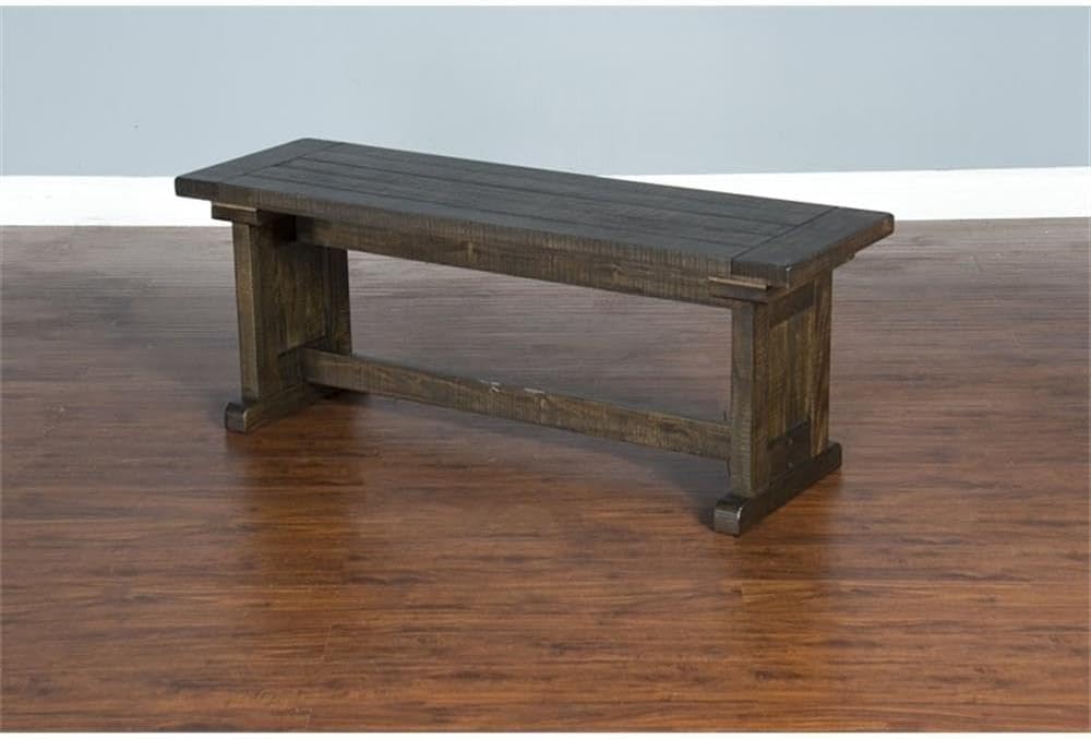Pemberly Row 3-Piece Farmhouse Wood Breakfast Nook Set with Table, Hidden Storage, Planked Tops, Reversible Seating, in Tobacco Leaf Finish