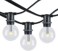 Novelty Lights 100' Warm White LED G40 Globe Outdoor String Lights, in-Line, Commercial Grade, Backyard Garden Gazebo, Cafe Market Patio Lights, Black Wire, 100 Sockets