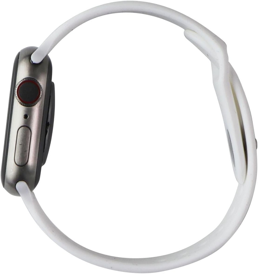 Apple Watch Series 7 (GPS + Cellular, 41MM) - Titanium with White Sport Band (Renewed)
