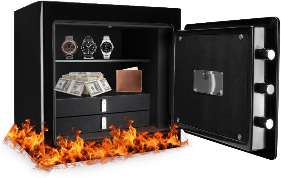 Barska Digital Keypad Fireproof Jewelry Safe 1.01 Cubic Ft, One Size, Black AX13106