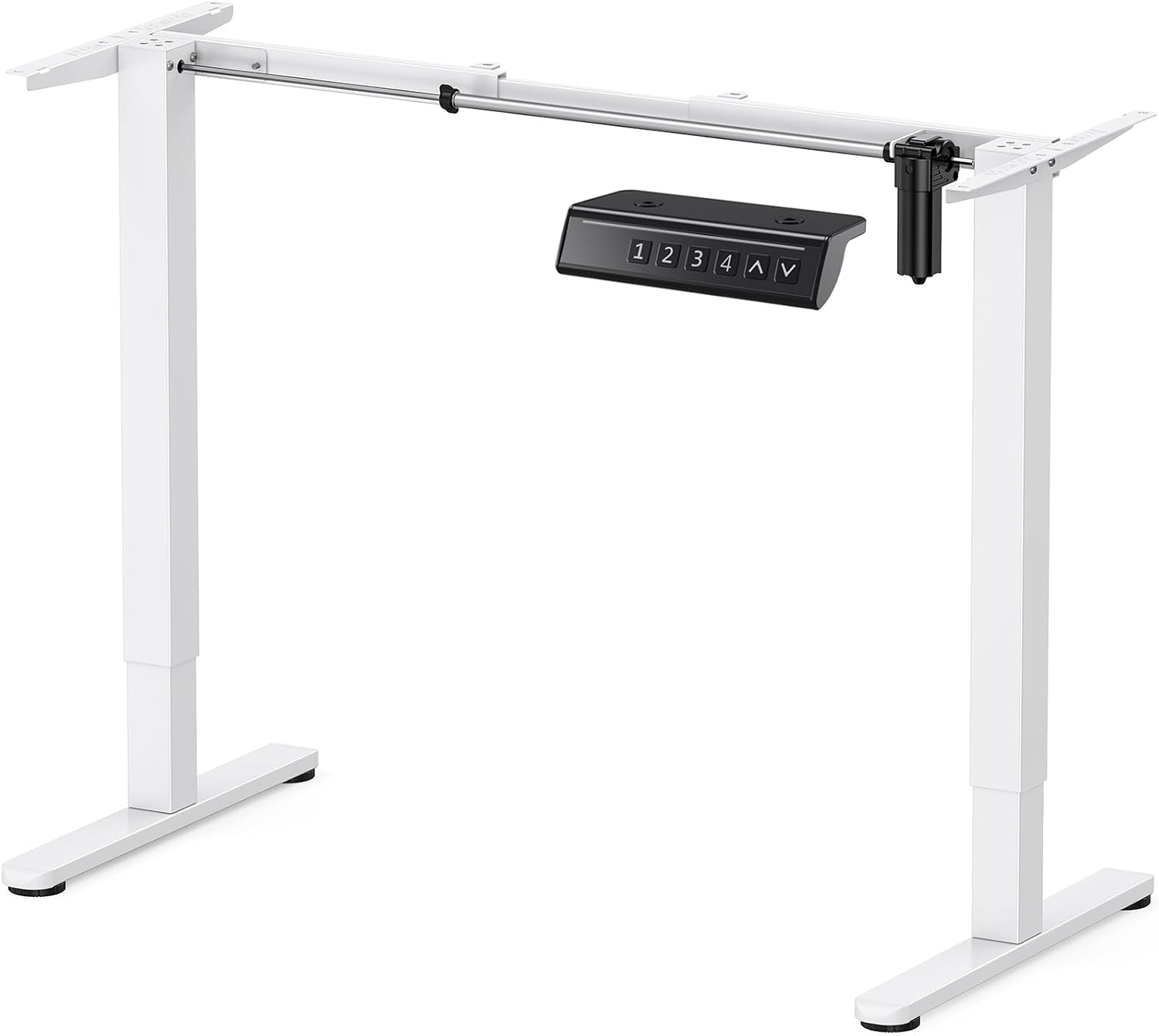 ErGear Electric Standing Desk Legs, 4 Memory Height Settings Height Adjustable Desk Frame, Sit Stand Table Legs Up to 47.2', Ergonomic Stand up Converter Base Workstation, White Frame Only