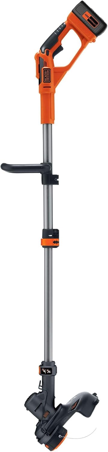 BLACK+DECKER 40V MAX 13 in String Trimmer Edger Cordless with Adjustable Telescoping Pole, 2 in 1 Weed Wacker Lawn Edger, Includes Battery and Charger (LST136)