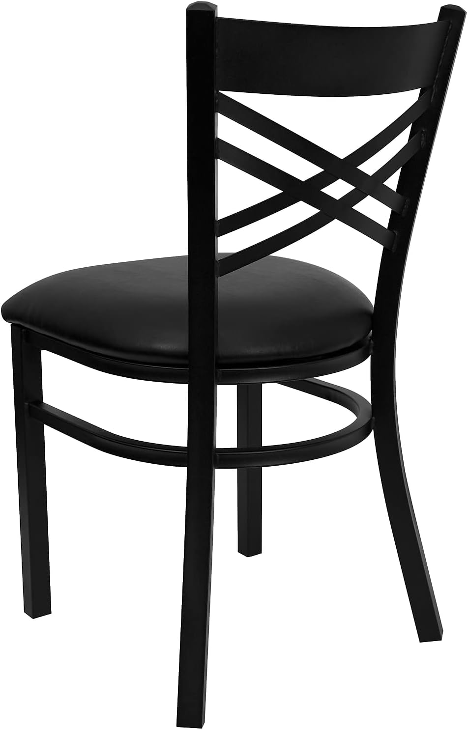 Flash Furniture Hercules Series 'X' Back Metal Restaurant Chairs, Modern Upholstered Armless Dining Chairs for Restaurants/Kitchens, Set of 2, Black