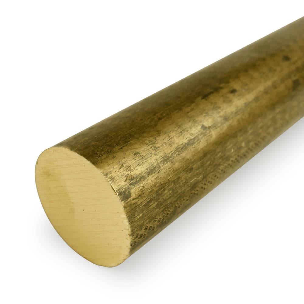 360 Brass Round Rod, Unpolished (Mill) Finish, H02 Temper, ASTM B16, 1.125' Diameter, 36' Length