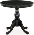 East West Furniture AST-BLK-TP Antique Modern Kitchen Table - a Round Dining Table Top with Pedestal Base, 36x36 Inch, Multi-Color