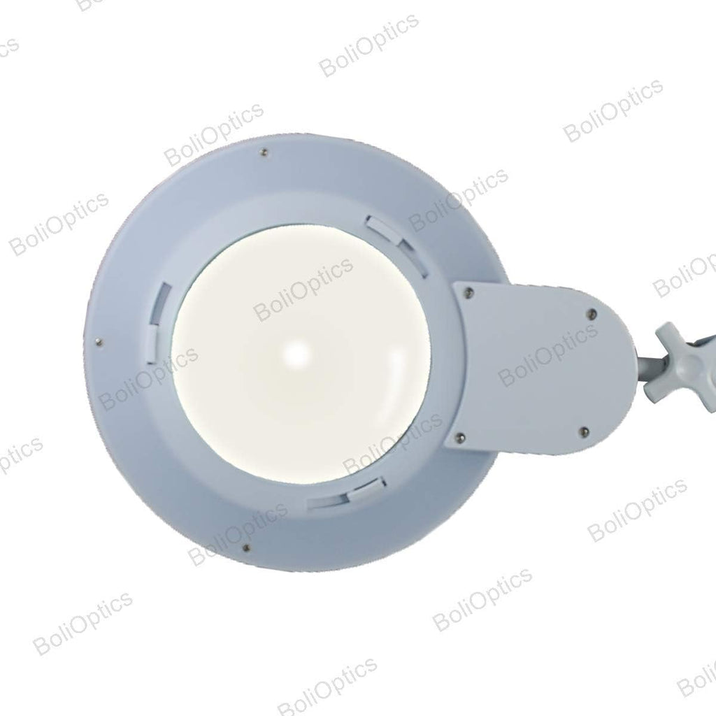 (6 inch Glass Lens) Professional LED Magnifying Lamp with Clamp, Dimmable, 1200 Lumens, 5600K-6000K Daylight Bright 60 SMD LED, Work Light Mounting Bracket Clamp (5 Diopter) BoliOptics MG16304221