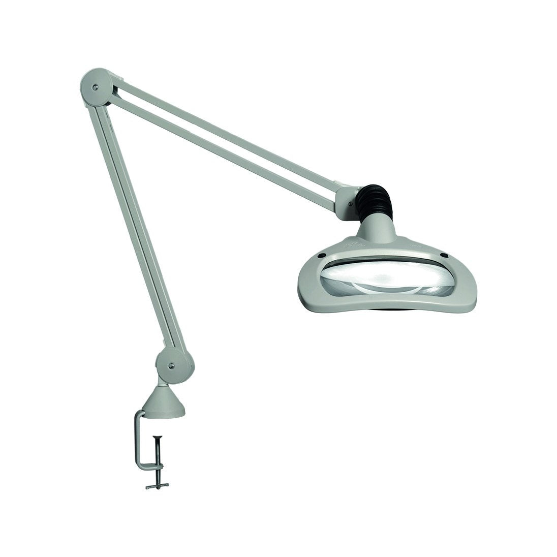 WAL025970 Wave LED Illuminated Magnifier, 30' Arm, 3.5 Diopter, Edge Clamp, Steel/Aluminum, Light Gray