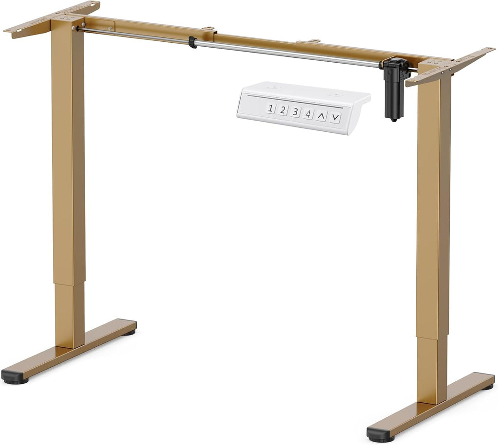 ErGear Electric Stand up Desk Frame,4 Memory Height Settings Height Adjustable Table Legs, Sit Stand Desk Frame Up to 47.2', Ergonomic Standing Desk Base Workstation, Gold Frame Only