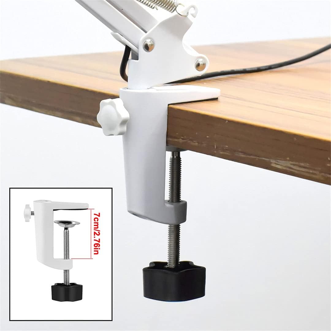 Table Clamp Desk Lamp 5X Folding Magnifier with 64 LED Lights Adjustable Arm for Reading/Working/Beauty Manicure/Soldering