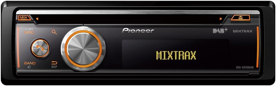 Pioneer DEH-X8700DAB-AN 1 DIN Car Radio CD Tuner with FM and DAB+, Bluetooth, MP3, USB and AUX Input, RGB - Lighting, Bluetooth, Smart Sync App, 5 Band Equalizer, Includes DAB Antenna