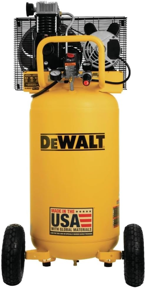 DEWALT 25 Gallon Vertical Air Compressor, Portable, Oil Lubed, Belt Drive, 200 Max PSI, Efficient Portable Air Compressor for Industrial Use, High-Performance 25 Gallon Air Compressor
