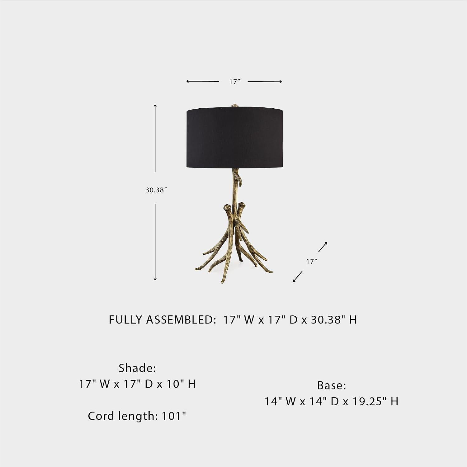 Signature Design by Ashley Josney Rustic Cast Aluminum Root Table Lamp with 3-Way Switch, Metallic & White