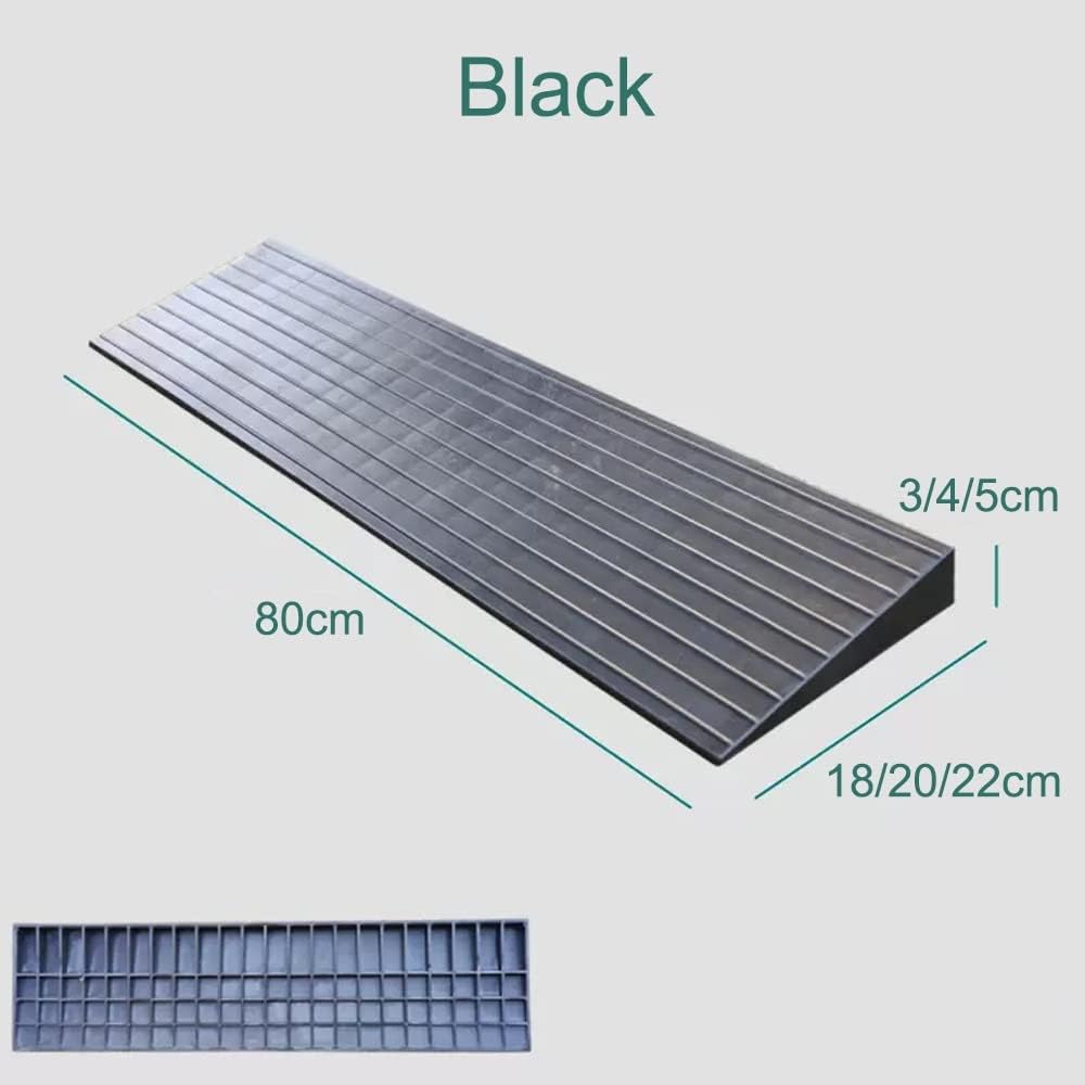 Rubber Threshold Ramp for Wheelchairs - 2 Inch Rise, Lightweight Anti-Slip Curb Ramp for Doorway, Ideal for Sweeping Robots and Pets
