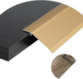 Stainless Steel Threshold Strip,Cover Strips, 36'' 40'' Floor Transition Strip Aluminum, Height Between 2/5'-2', Flooring Edge Trim, Threshold Ramp, Cover Strips Joins Floor Gap(Gold,L120cm/4ft)