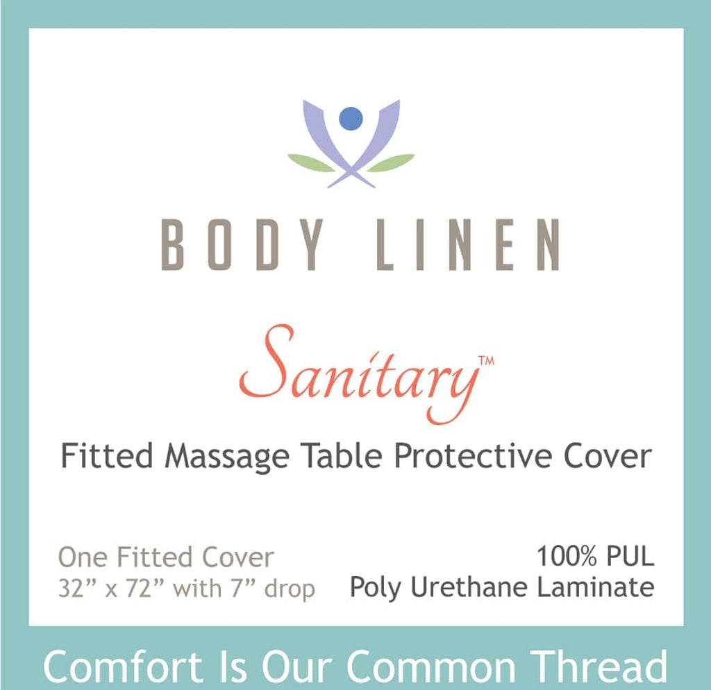 Body Linen 10 Pack Protective Massage Table Cover - Reusable Massage Table Barrier with Wipe Clean Surface. Waterproof PUL Material, Machine Washable. - White