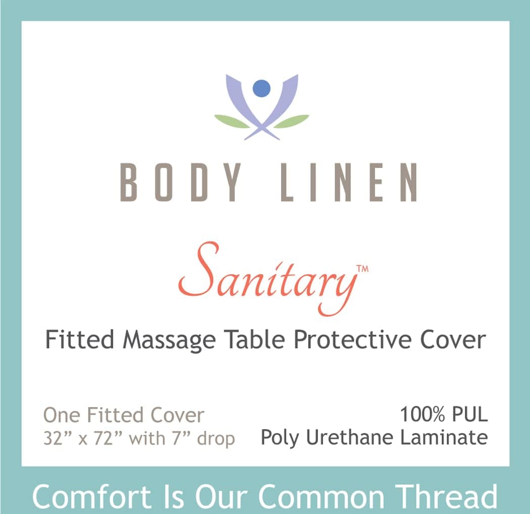 Body Linen 10 Pack Protective Massage Table Cover - Reusable Massage Table Barrier with Wipe Clean Surface. Waterproof PUL Material, Machine Washable. - White