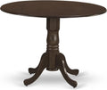 East West Furniture DLT-ESP-TP Dublin Modern Kitchen Table - a Round Dining Table Top with Dropleaf & Pedestal Base, 42x42 Inch, Espresso
