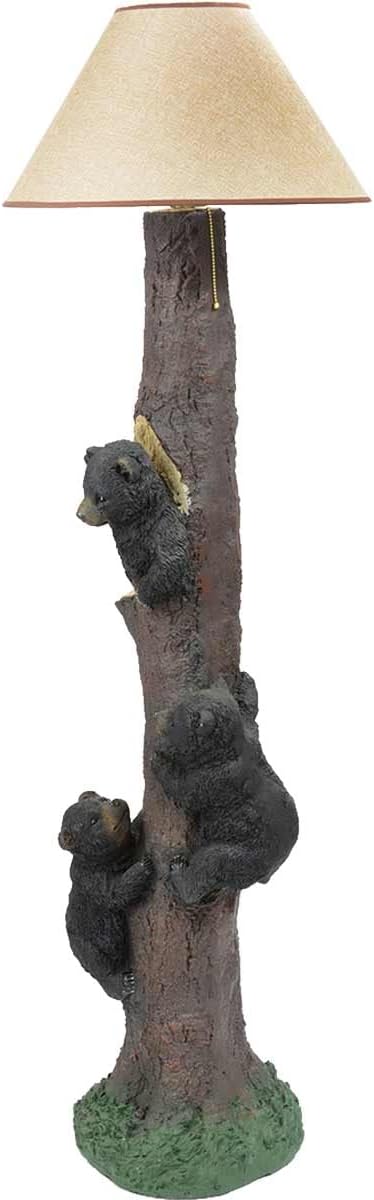 BLACK FOREST DECOR - Climbing Bear Trio Floor Lamp for Cabin, Living Room, Office - Rustic Woodland Decor, 60' x 18.5'
