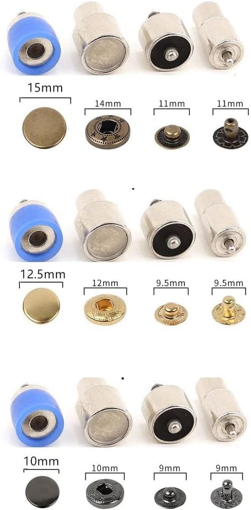 Rivet, Eyelet, Grommet and Snap Button Setting Die Set for Hand Press Machine (Blue Press with Die Set)