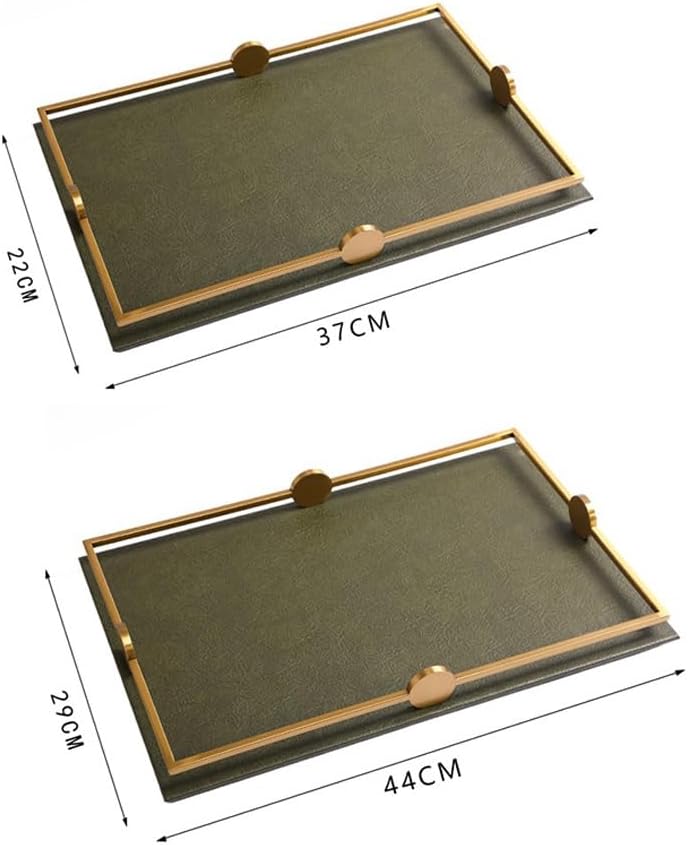 Serving Tray for Coffee Table, Decorative Ottoman Tray, Rectangular Leather Tray for Living Room, Bed, Dressing Table(Small)
