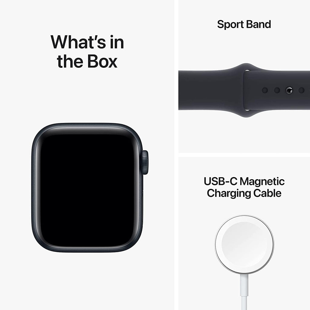 Apple Watch SE (2nd Gen) (GPS, 44mm) - Midnight Aluminum Case with Midnight Sport Band, S/M (Renewed)