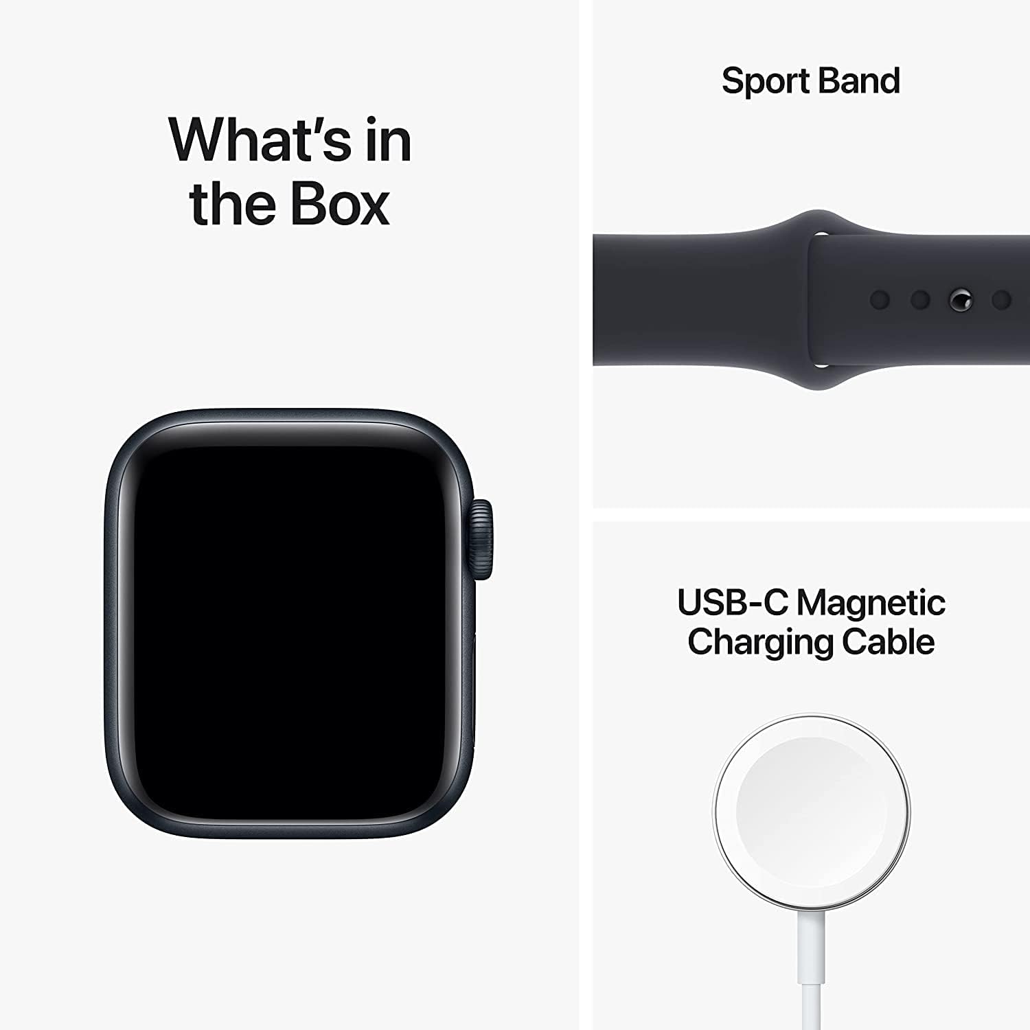 Apple Watch SE (2nd Gen) (GPS, 44mm) - Midnight Aluminum Case with Midnight Sport Band, S/M (Renewed)