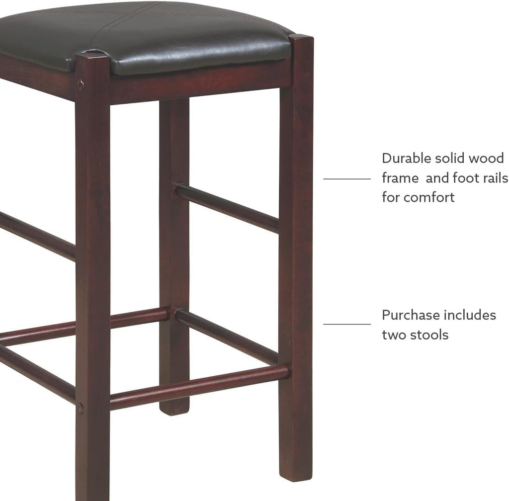 Linon Brown 3-Piece Table Faux Marble Tavern Set, 42' w x 22.25' d x 36' h