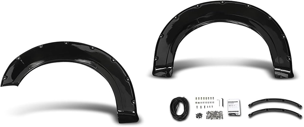 Front Fender Flares Pocket Rivet Black Fit for F0RD F-250 F-350 Super Duty 2017-2020 802-0316 802-0316B