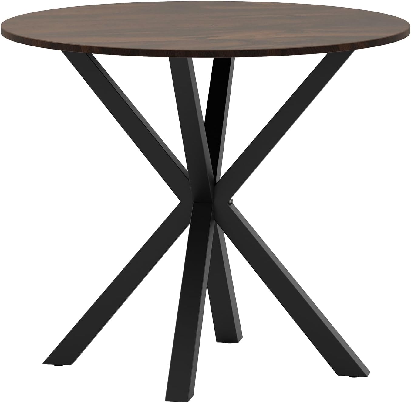 Giantex 36' Round Dining Table for 4, Farmhouse Kitchen Table with Rubber Wood Legs, Adjustable Foot Pads, Dining Room Tables for Dinette, Small Space, Dinner, Living Room, Restaurant, Espresso