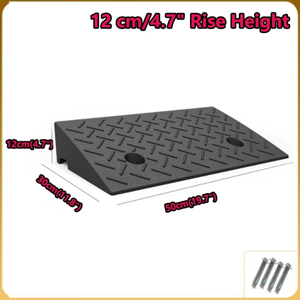 Wheelchair ramp, 2' 8' Rise Non-Slip Wheelchair Threshold Ramp Heavy Duty Driveway Ramps For Doorway Sidewalk Garage(H 12 CM/4.7')