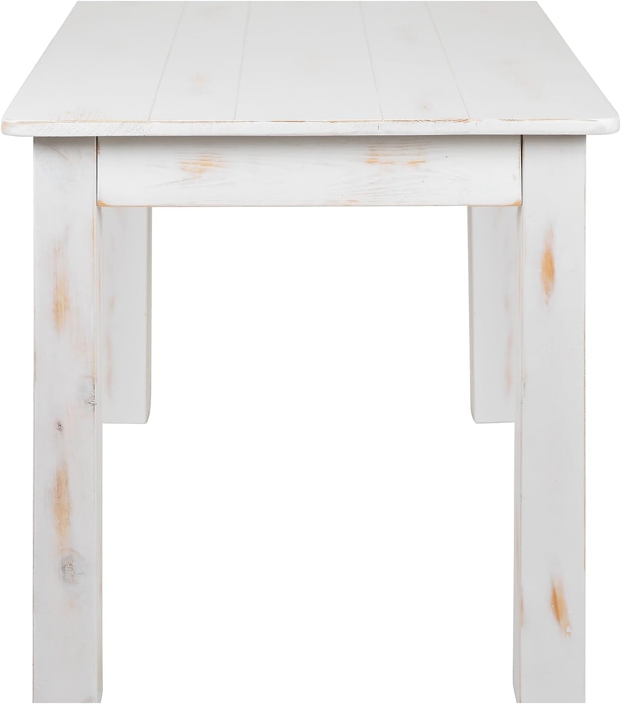 Flash Furniture HERCULES Series 46' x 30' Rectangular Antique Rustic White Solid Pine Farm Dining Table
