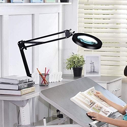 Magnifier Desktop Magnifying Lamp with Clamp Dimmable Glass Light Lens Adjustable Swivel Arm Robust Base High Clarity for Sewing magnifiers The New Friendship Years