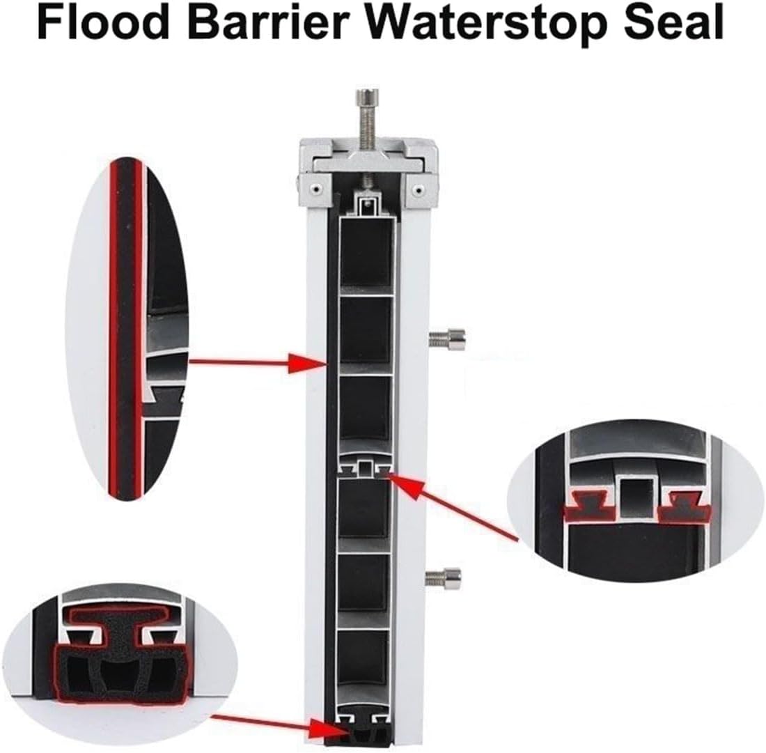 Heavy Duty Flood Barrier Board 48' 210' 62' 68' 50' 84' 105' 170' 96' Aluminum Flood Prevention Panel Removable Reusable Water Blocker for Garage Door Basement Outside(125'L x 39.4'H)