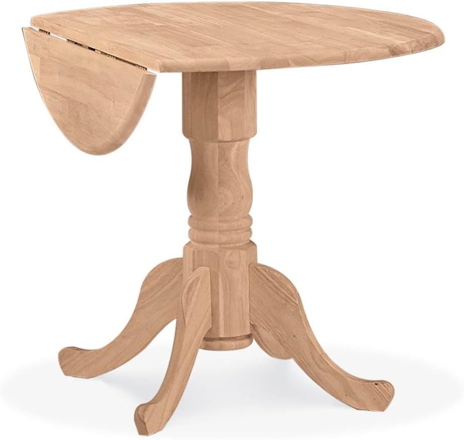 International Concepts 36-Inch Dual Drop Leaf Table, Solid Parawood, Unfinished