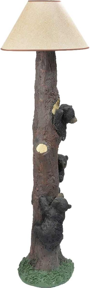 BLACK FOREST DECOR - Climbing Bear Trio Floor Lamp for Cabin, Living Room, Office - Rustic Woodland Decor, 60' x 18.5'