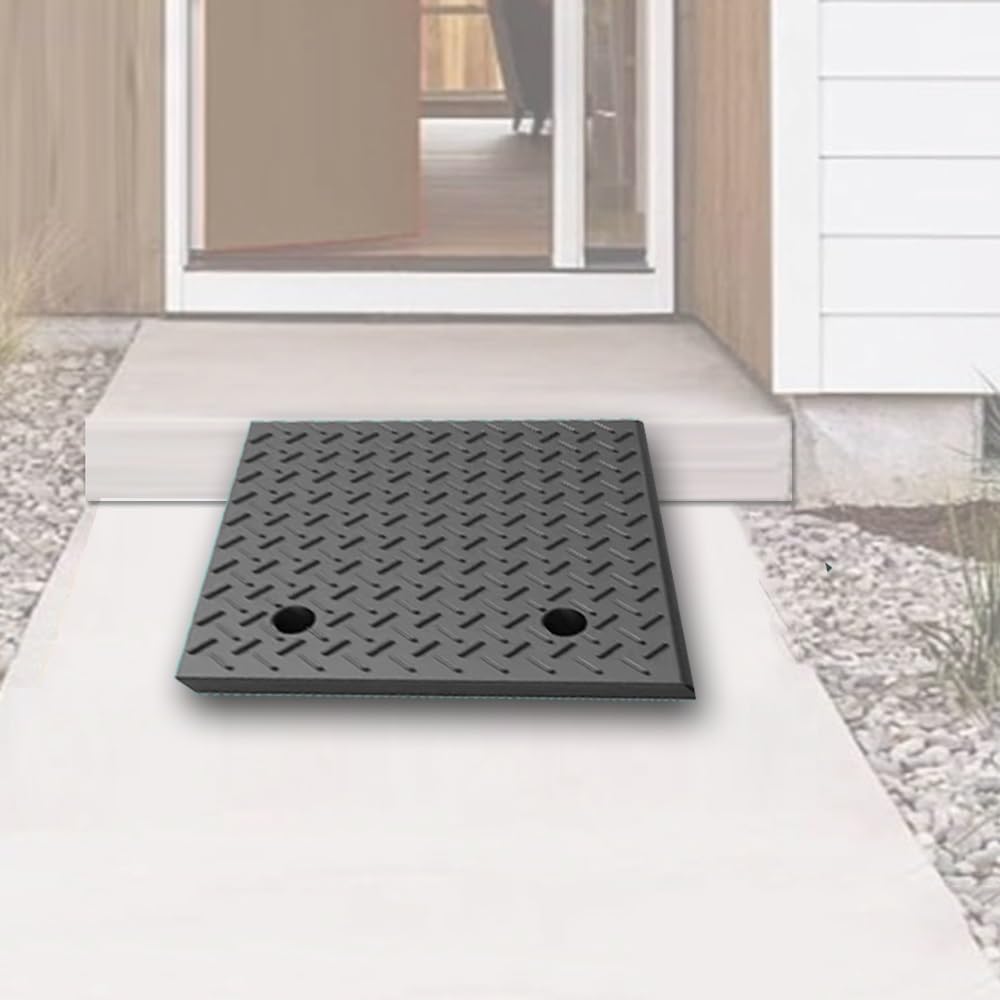 Wheelchair ramp, Threshold Ramp 2' 3' 4' 7' Rise Doorway Entry Ramps For Sidewalk Garage Warehouse Stroller(H 11 CM/4.3')