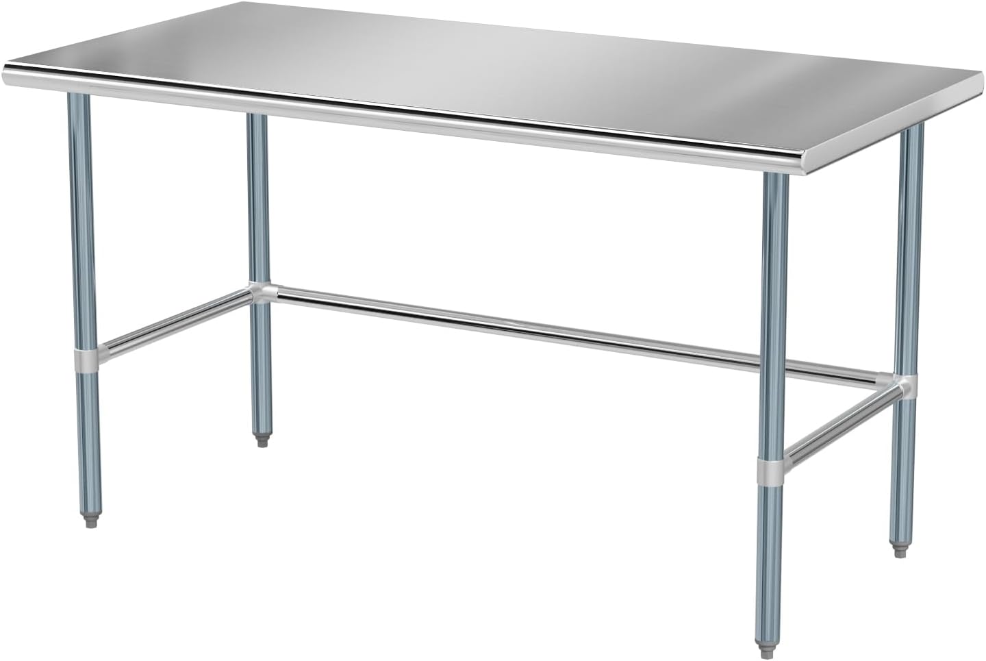 ROVSUN Open Base Stainless Steel Table 60 x 30 Inches, NSF Commercial Heavy Duty Prep & Work Table, Metal Table for Kitchen, Restaurant, Home, Hotel, Garage, Laundry