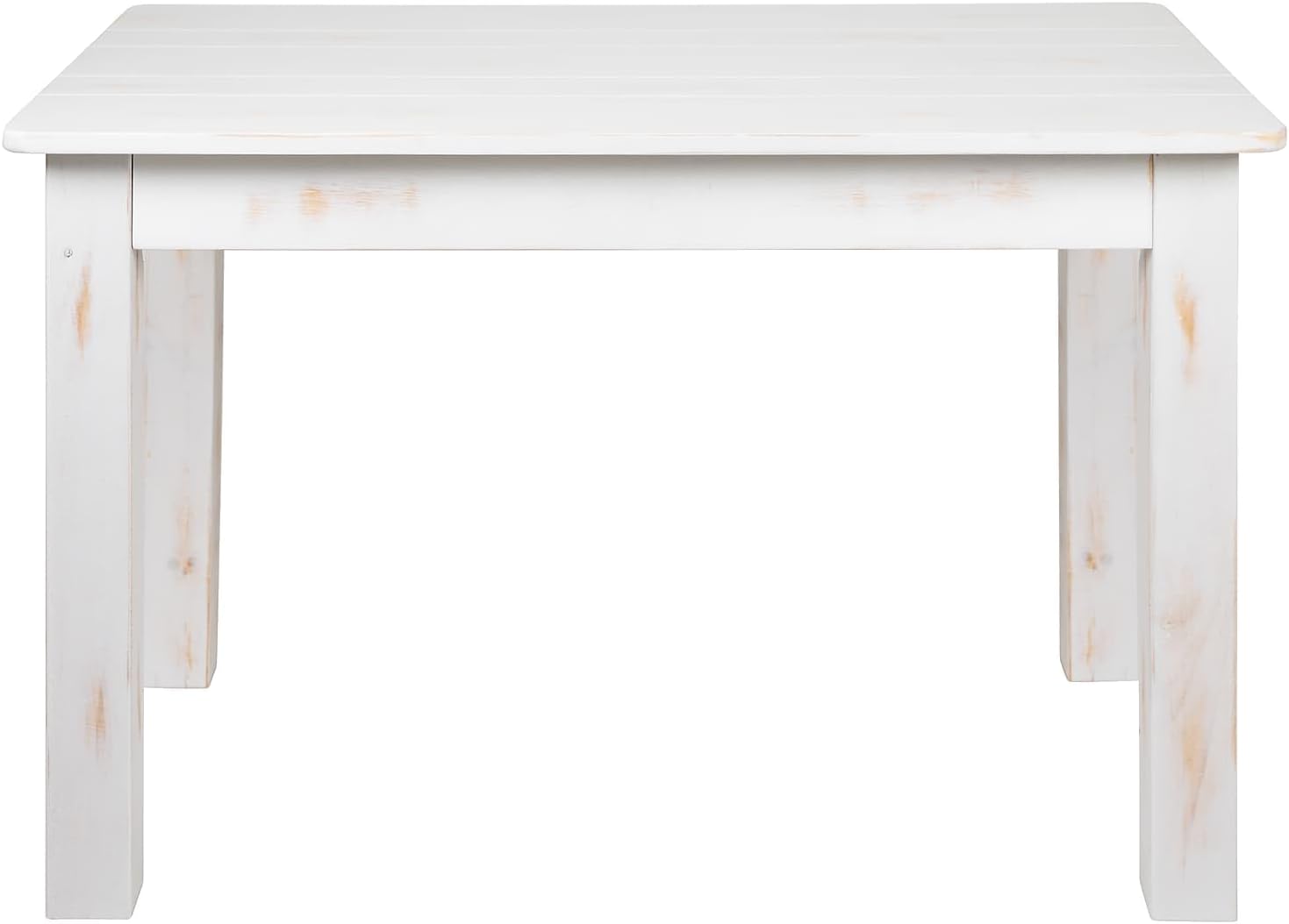 Flash Furniture HERCULES Series 46' x 30' Rectangular Antique Rustic White Solid Pine Farm Dining Table