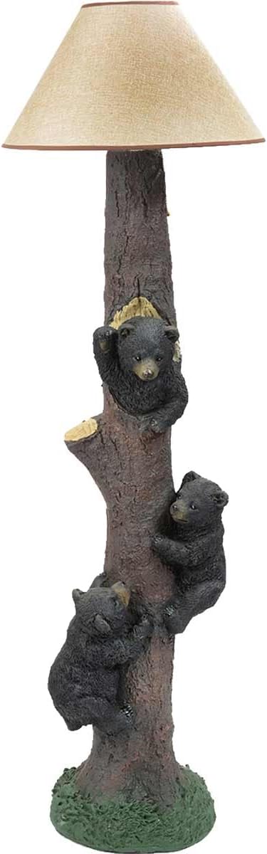 BLACK FOREST DECOR - Climbing Bear Trio Floor Lamp for Cabin, Living Room, Office - Rustic Woodland Decor, 60' x 18.5'