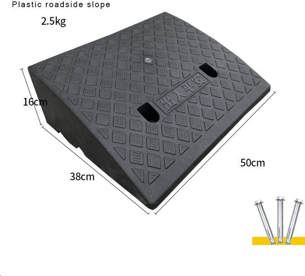 2 PCS Portable Driveway Curb Ramps for Cars Doorways Threshold Ramps 1in 2in 3in 4in 5in 6in 7in Rise Step Ramp for Wheelchairs Bikes Scooter(50 * 38 * 16cm)