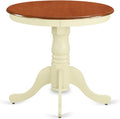 East West Furniture EMT-BMK-TP Eden Dining Table - a Round Wooden Table Top with Pedestal Base, 30x30 Inch, Buttermilk & Cherry